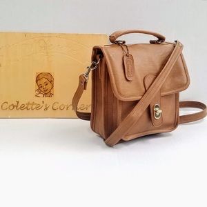 💼 Monique Tan Vegan Leather Crossbody Satchel Bag